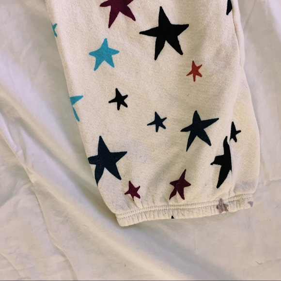 MONROW NWT Cream Star Sweatpants/Joggers - Picture 3 of 5